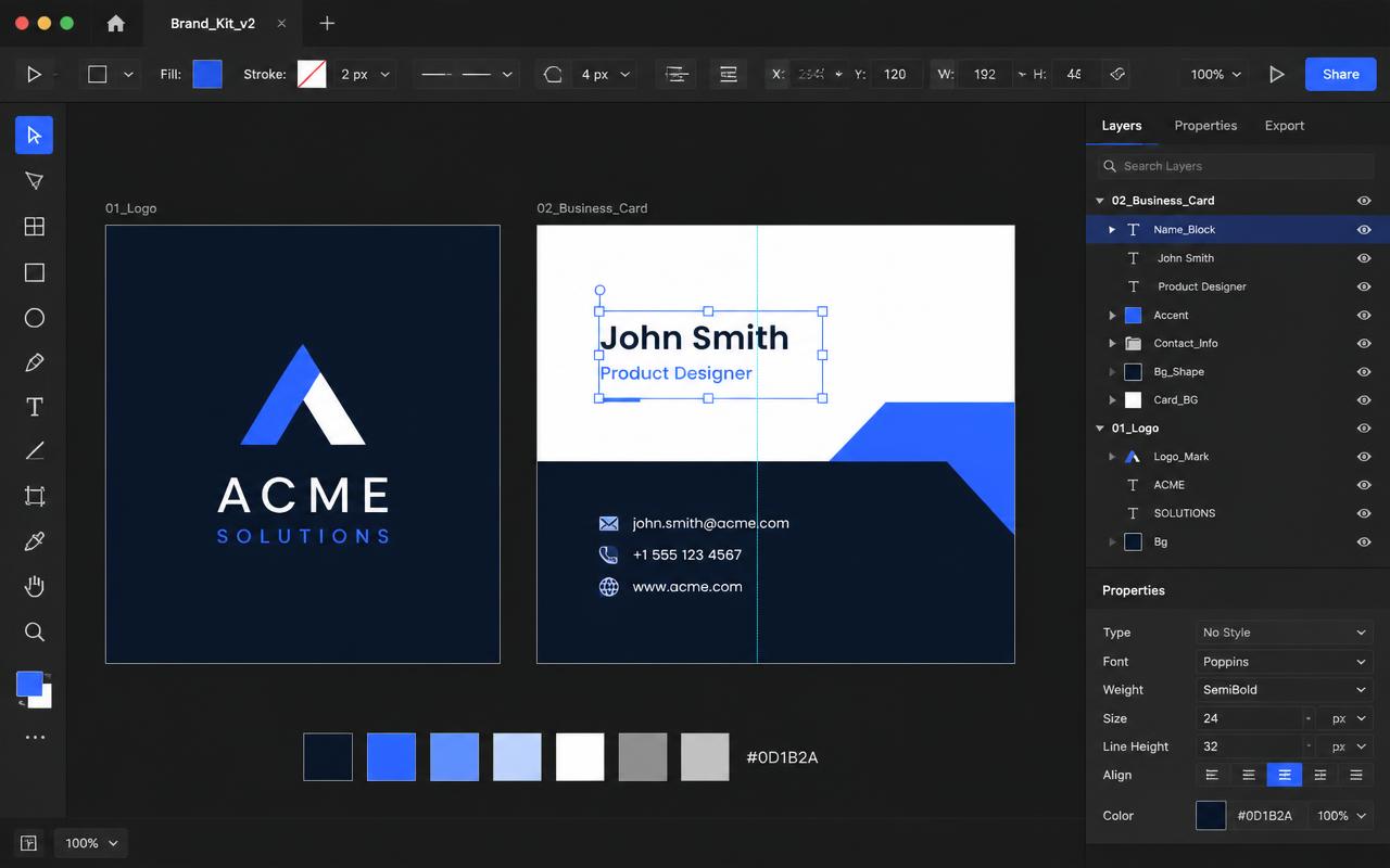 Enterprise one-pager node on the canvas